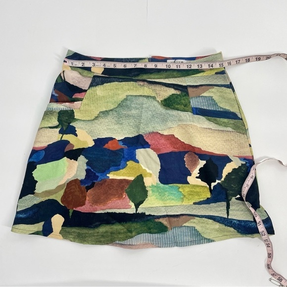 NWT Molly Bracken Erin Green Watercolor Skater Mini Skirt Wearable Art Mod Small - Picture 5 of 10